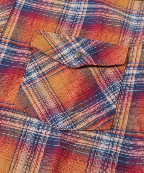 KRIFF MAYER（クリフメイヤー）の「チェックウエスタンネルシャツ（シャツ/ブラウス・メンズ・ネイビー/ブラウン/イエロー/グリーン/ナチュラル/カラフル・SMALL/MEDIUM/LARGE/X-LARGE）」の11枚目の写真