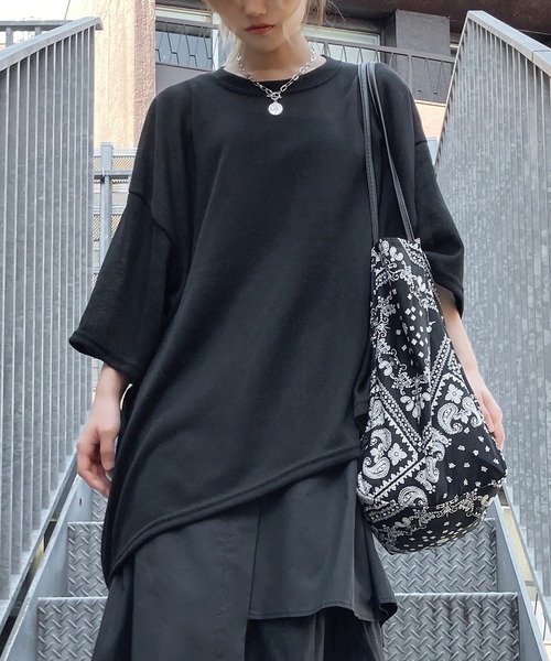 Figments（フィグメンツ）の「アシンメトリーZIPニットT（ニット/セーター・レディース・ホワイト/ブラック/ライム・FREE）」の3枚目の写真