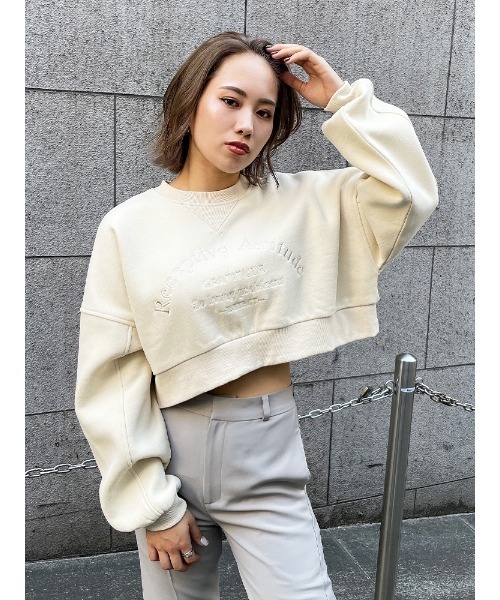 ENVYM（アンビー）の「ショートルーズＰＯ（スウェット・レディース・ブラック/ブラウン/アイボリー・FREE）」の2枚目の写真