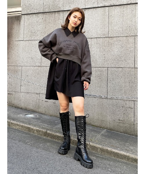 ENVYM（アンビー）の「ショートルーズＰＯ（スウェット・レディース・ブラック/ブラウン/アイボリー・FREE）」の13枚目の写真