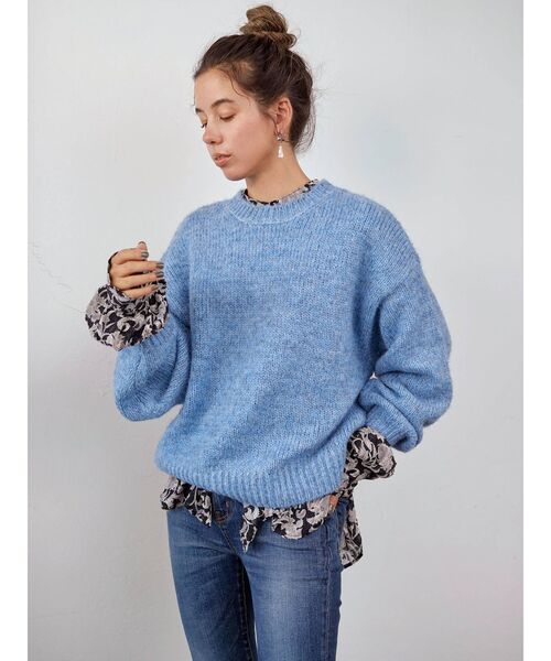 Ungrid（アングリッド）の「カラーモヘア混ルーズニット（ニット/セーター・レディース・パープル/オレンジ/ブルー/グリーン/アイボリー・FREE）」の14枚目の写真