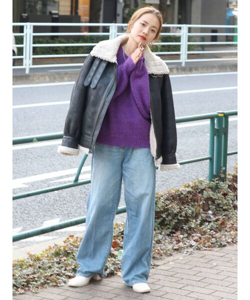 Ungrid（アングリッド）の「カラーモヘア混ルーズニット（ニット/セーター・レディース・パープル/オレンジ/ブルー/グリーン/アイボリー・FREE）」の21枚目の写真