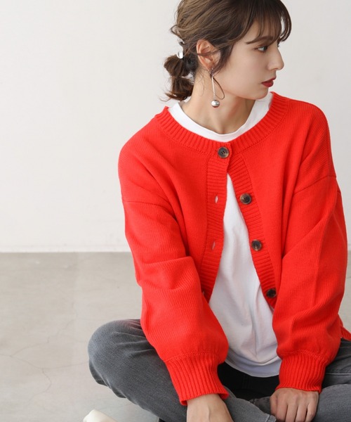 frames RAY CASSIN（フレームスレイカズン）の「【WEB限定】前後2WAYニットカーディガン（ニット/セーター・レディース・ピンク/オフホワイト/スミクロ/ライトカーキ/オレンジ・FREE）」の14枚目の写真