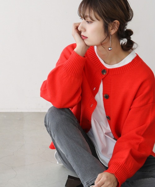 frames RAY CASSIN（フレームスレイカズン）の「【WEB限定】前後2WAYニットカーディガン（ニット/セーター・レディース・ピンク/オフホワイト/スミクロ/ライトカーキ/オレンジ・FREE）」の15枚目の写真