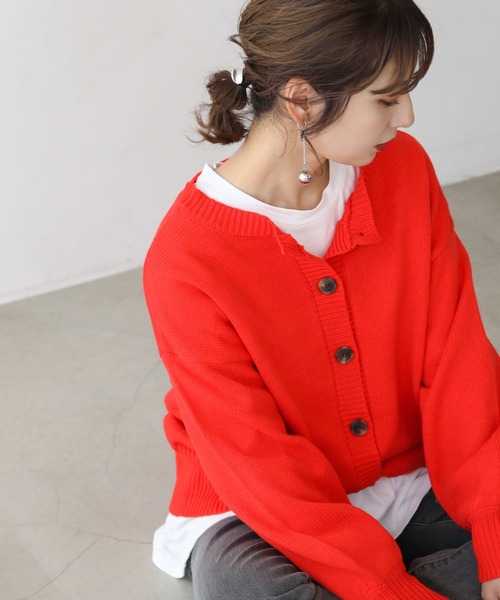 frames RAY CASSIN（フレームスレイカズン）の「【WEB限定】前後2WAYニットカーディガン（ニット/セーター・レディース・ピンク/オフホワイト/スミクロ/ライトカーキ/オレンジ・FREE）」の16枚目の写真