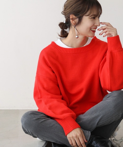 frames RAY CASSIN（フレームスレイカズン）の「【WEB限定】前後2WAYニットカーディガン（ニット/セーター・レディース・ピンク/オフホワイト/スミクロ/ライトカーキ/オレンジ・FREE）」の19枚目の写真