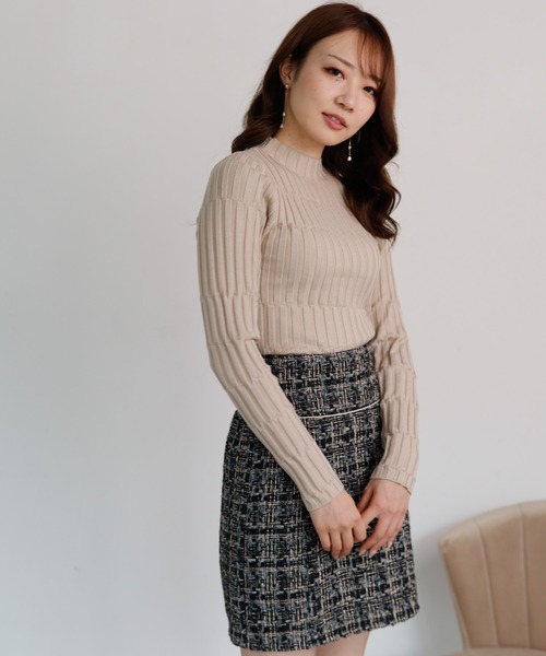 LIPSERVICE（リップサービス）の「ツイード台形スカート（スカート・レディース・ホワイト/ブラック・S/M）」の7枚目の写真