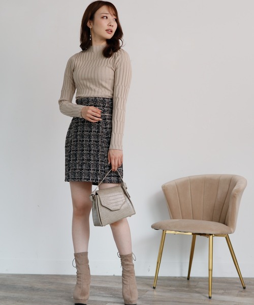 LIPSERVICE（リップサービス）の「ツイード台形スカート（スカート・レディース・ホワイト/ブラック・S/M）」の8枚目の写真