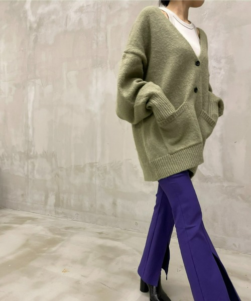 AIC.（エーアイシー）の「起毛オーバーサイズカーディガン（カーディガン/ボレロ・レディース・ピンク/オレンジ/ブルー/グリーン/ホワイト系その他・FREE）」の3枚目の写真