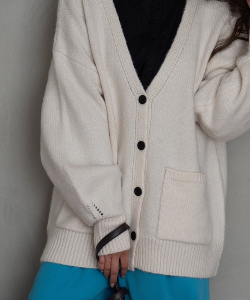 AIC.（エーアイシー）の「起毛オーバーサイズカーディガン（カーディガン/ボレロ・レディース・ピンク/オレンジ/ブルー/グリーン/ホワイト系その他・FREE）」の17枚目の写真