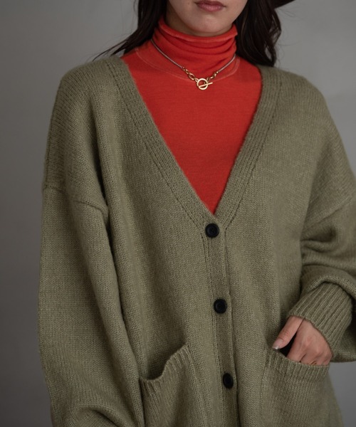 AIC.（エーアイシー）の「起毛オーバーサイズカーディガン（カーディガン/ボレロ・レディース・ピンク/オレンジ/ブルー/グリーン/ホワイト系その他・FREE）」の18枚目の写真