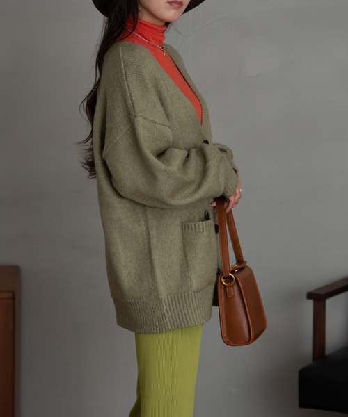 AIC.（エーアイシー）の「起毛オーバーサイズカーディガン（カーディガン/ボレロ・レディース・ピンク/オレンジ/ブルー/グリーン/ホワイト系その他・FREE）」の19枚目の写真