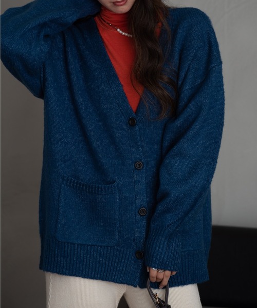 AIC.（エーアイシー）の「起毛オーバーサイズカーディガン（カーディガン/ボレロ・レディース・ピンク/オレンジ/ブルー/グリーン/ホワイト系その他・FREE）」の13枚目の写真