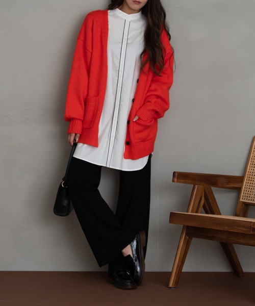 AIC.（エーアイシー）の「起毛オーバーサイズカーディガン（カーディガン/ボレロ・レディース・ピンク/オレンジ/ブルー/グリーン/ホワイト系その他・FREE）」の15枚目の写真