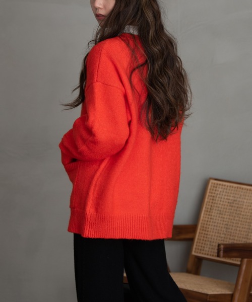 AIC.（エーアイシー）の「起毛オーバーサイズカーディガン（カーディガン/ボレロ・レディース・ピンク/オレンジ/ブルー/グリーン/ホワイト系その他・FREE）」の16枚目の写真