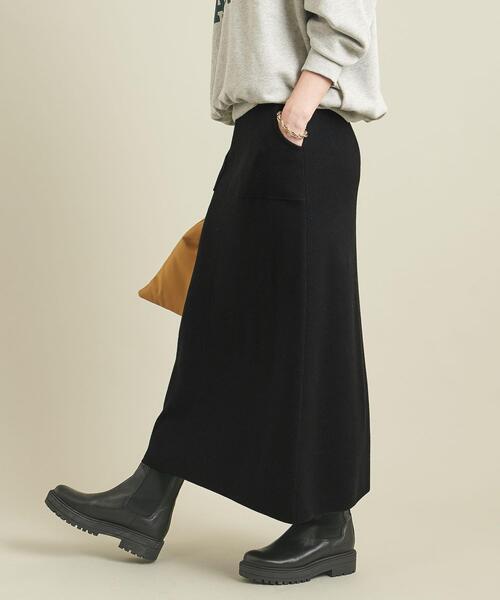 BEAUTY&YOUTH UNITED ARROWS(ビューティーアンドユースユナイテッドアローズ)の「BY コットンカシミヤ パッチポケットニットスカート -ウォッシャブル- ∴(スカート・レディース・ブラック/ライム/モカ・S/M)」の16枚目の写真