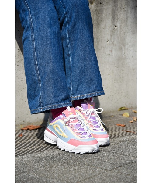 FILA（フィラ）の「FILA/フィラ  ディスラプター 2 サン リアクティブ 紫外線 熱 カラー変化 5XM01564（スニーカー・レディース・ホワイト×パープル/ブラック×パープル・23.0cm/24.0cm/25.0cm）」の5枚目の写真