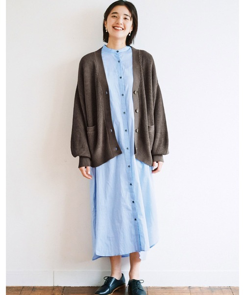 avecmoi(アヴェクモワ)の「【佐藤かなさんプロデュース】 アヴェクモワ タックショルダーワンピース〈ブルー〉(シャツワンピース・レディース・ブルー・MEDIUM/LARGE)」の21枚目の写真