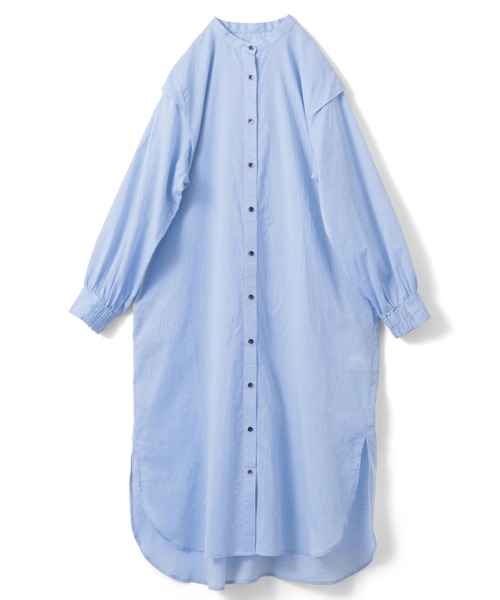 avecmoi(アヴェクモワ)の「【佐藤かなさんプロデュース】 アヴェクモワ タックショルダーワンピース〈ブルー〉(シャツワンピース・レディース・ブルー・MEDIUM/LARGE)」の6枚目の写真