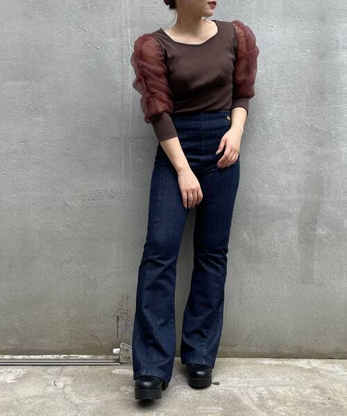 MAJESTIC LEGON（マジェスティックレゴン）の「classicパンツ（その他パンツ・レディース・ネイビー/アイボリー・SMALL/MEDIUM）」の10枚目の写真