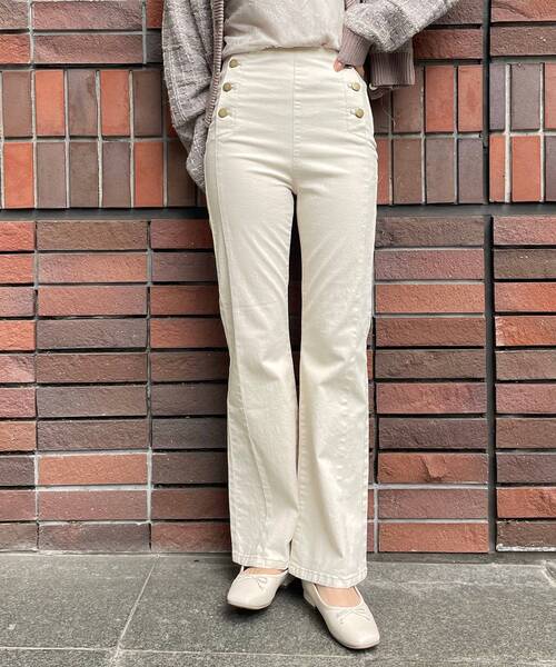 MAJESTIC LEGON（マジェスティックレゴン）の「classicパンツ（その他パンツ・レディース・ネイビー/アイボリー・SMALL/MEDIUM）」の5枚目の写真