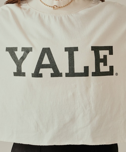 Chico（チコ）の「YALE ショート丈ダメージロゴロンT（スウェット・レディース・チャコールグレー/グレー/アイボリー・FREE）」の5枚目の写真