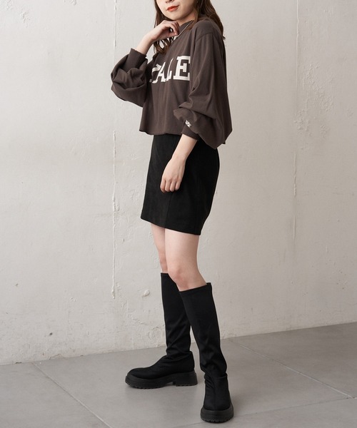 Chico（チコ）の「YALE ショート丈ダメージロゴロンT（スウェット・レディース・チャコールグレー/グレー/アイボリー・FREE）」の20枚目の写真