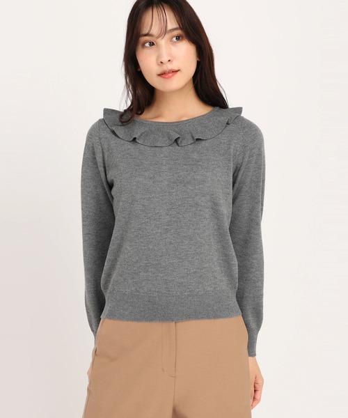 UNIVERVAL MUSE（ユニバーバル ミューズ）の「プティローザ　ニット・セーター（ニット/セーター・レディース・ブラック/ピンク/ダークグレー・2）」の3枚目の写真