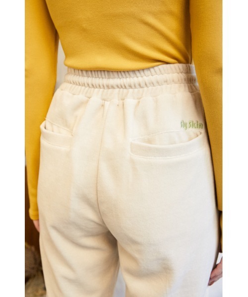 SLY（スライ）の「Sly Skin VELOURS JOGGER PT ジョガー パンツ（ルームウェア/パジャマ・レディース・ミント/アイボリー・2/1）」の4枚目の写真