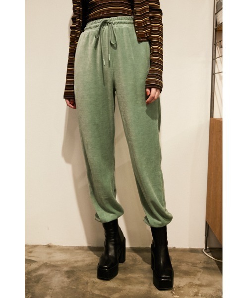 SLY（スライ）の「Sly Skin VELOURS JOGGER PT ジョガー パンツ（ルームウェア/パジャマ・レディース・ミント/アイボリー・2/1）」の10枚目の写真