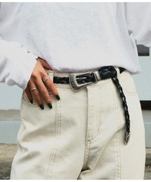 anap mimpi | 柄バックルフェイクレザーメッシュベルト(ベルト)