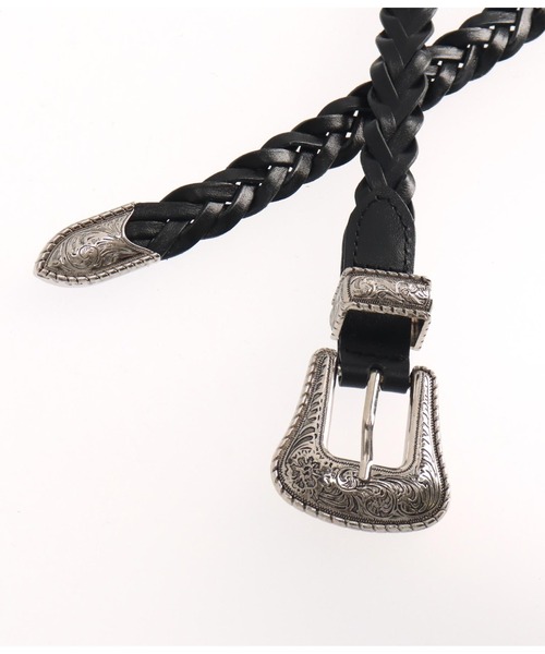 anap mimpi（アナップミンピ）の「柄バックルフェイクレザーメッシュベルト（ベルト・レディース・ブラック・FREE）」の4枚目の写真