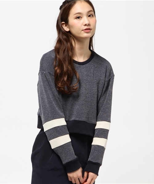 Kastane（カスタネ）の「【Kastane】ライン切替プルオーバー（Tシャツ/カットソー・レディース・チャコールグレー/ダークグリーン/アイボリー・FREE）」の8枚目の写真
