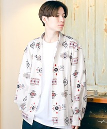 LUXSTYLE（ラグスタイル）の「ネイティブ柄プリントBIG長袖シャツ（シャツ/ブラウス・メンズ）」