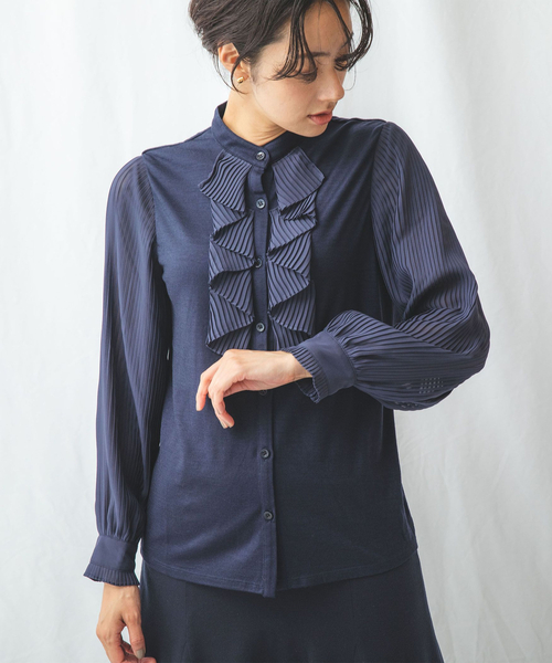 【NEW】ナラカミーチェ/ウールジャージプリーツシフォン NARACAMICIE（ナラカミーチェ）の「ウールジャージプリーツシフォン（T