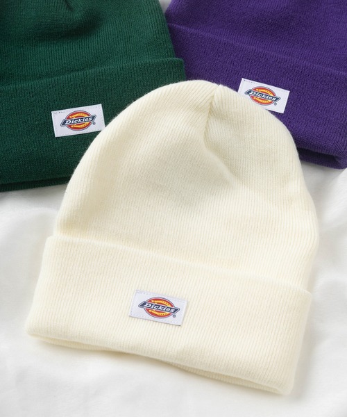 Dickies(ディッキーズ)の「【Dickies/ディッキーズ】ブランドタグ アクリル ワッチキャップ/ニット帽(ニットキャップ/ビーニー・レディース・グレー/レッド/オリーブ/オフホワイト/ブラック/ネイビー/ダークブラウン/ブルー/ライトブラウン/パープル/グリーン・FREE)」の2枚目の写真