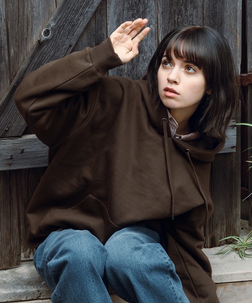 MUHET(ミュエータ)の「裏起毛シンプルフードパーカー(パーカー・レディース・ホワイト/グリーン/ダークブラウン・SMALL/MEDIUM/LARGE)」の12枚目の写真