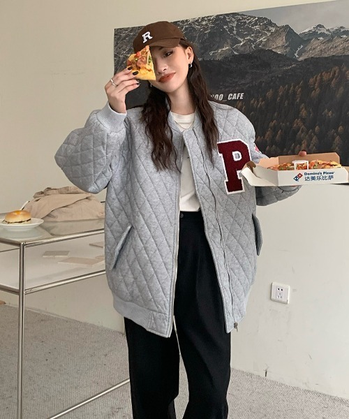 MANGROVE(マングローブ)の「Pロゴキルティングスタジャン(ブルゾン・レディース・アイボリー・FREE)」の3枚目の写真