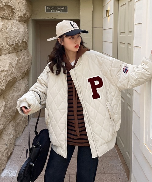 MANGROVE(マングローブ)の「Pロゴキルティングスタジャン(ブルゾン・レディース・アイボリー・FREE)」の13枚目の写真