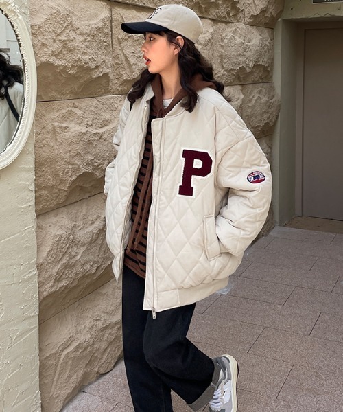 MANGROVE(マングローブ)の「Pロゴキルティングスタジャン(ブルゾン・レディース・アイボリー・FREE)」の22枚目の写真