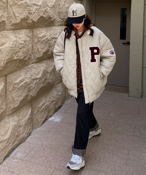 MANGROVE(マングローブ)の「Pロゴキルティングスタジャン(ブルゾン・レディース・アイボリー・FREE)」の5枚目の写真