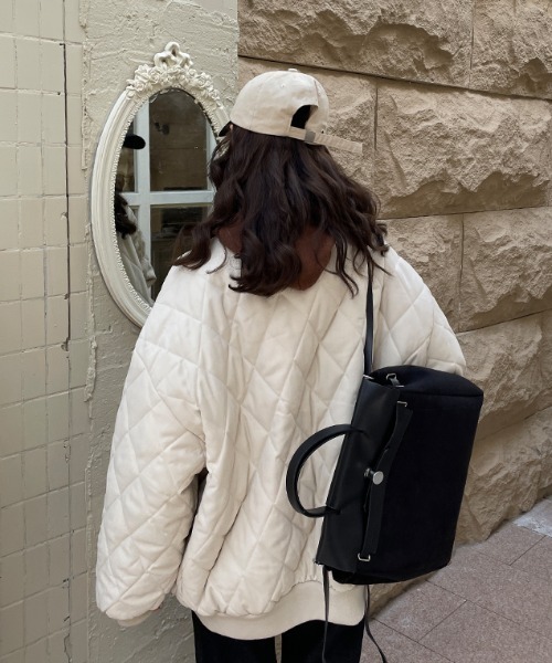 MANGROVE(マングローブ)の「Pロゴキルティングスタジャン(ブルゾン・レディース・アイボリー・FREE)」の2枚目の写真