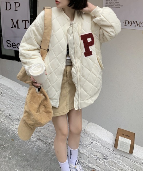 MANGROVE(マングローブ)の「Pロゴキルティングスタジャン(ブルゾン・レディース・アイボリー・FREE)」の17枚目の写真