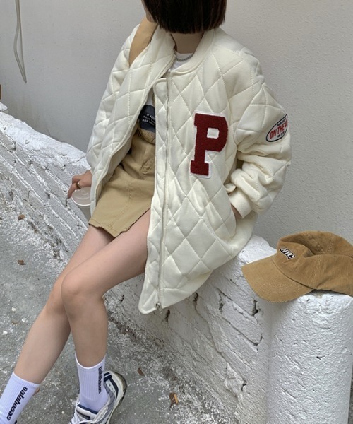 MANGROVE(マングローブ)の「Pロゴキルティングスタジャン(ブルゾン・レディース・アイボリー・FREE)」の9枚目の写真