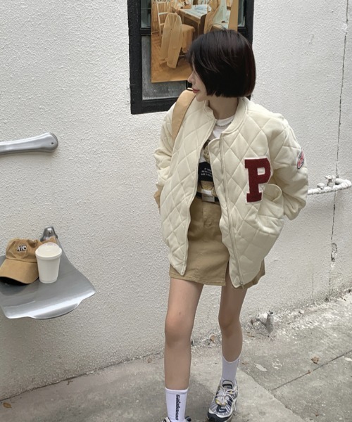 MANGROVE(マングローブ)の「Pロゴキルティングスタジャン(ブルゾン・レディース・アイボリー・FREE)」の15枚目の写真