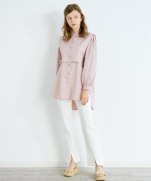 MILKFED.（ミルクフェド）の「SIDE RIBBON BLOUSE（シャツ/ブラウス・レディース・ホワイト/ブラック/ライトピンク・ONE SIZE）」の4枚目の写真