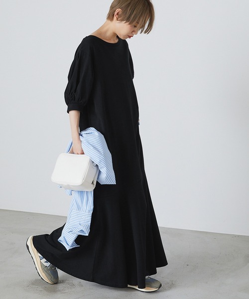 forksy.（フォルクシー）の「【forksy.】カットパフスリーブマーメードマキシワンピース（ワンピース・レディース・ブラック/ブルー/オートミール・FREE）」の9枚目の写真