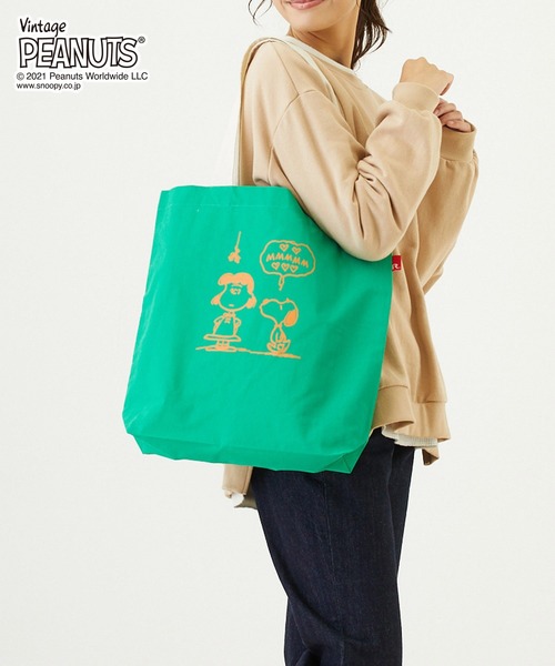 Vintage PEANUTS(ビンテージピーナッツ)の「ルートート/リサイクルコットン SNOOPY スヌーピー IP.トール.Peanuts-6W(トートバッグ・レディース・ホワイト系その他/ブラック系その他6/グレー系その他2/ベージュ系その他4/グリーン系その他7/ブルー系その他3/レッド系その他5・FREE)」の6枚目の写真