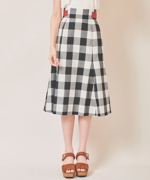 31 Sons de mode（トランテアン　ソン　ドゥ　モード）の「ギンガムチェックマーメイドスカート（スカート・レディース・ブラック/サックスブルー・38/36）」の4枚目の写真
