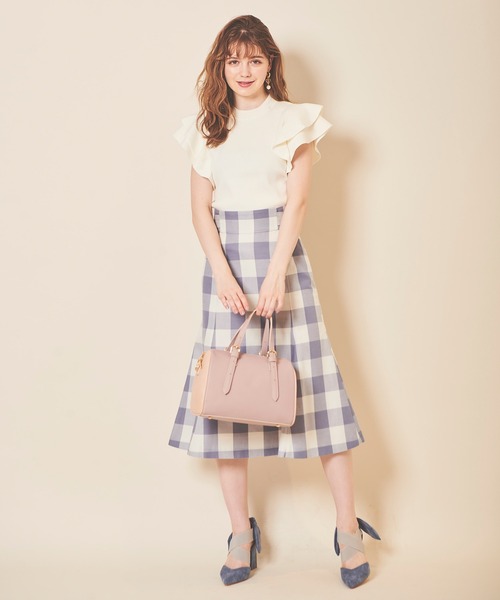 31 Sons de mode（トランテアン　ソン　ドゥ　モード）の「ギンガムチェックマーメイドスカート（スカート・レディース・ブラック/サックスブルー・38/36）」の11枚目の写真